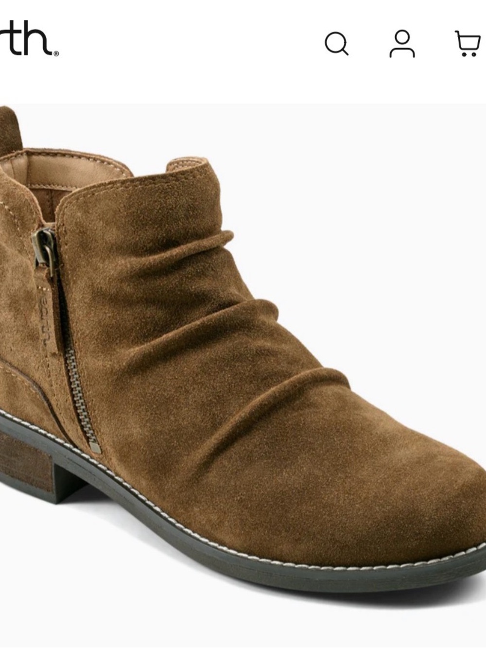 Earth Suede Nayda Ruched Suede Ankle Booties